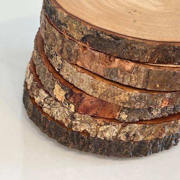 Handmade Rustic Wood Drink Coasters Set of 6 For Tea Coffee Mug Drinks - Picture 13 of 13